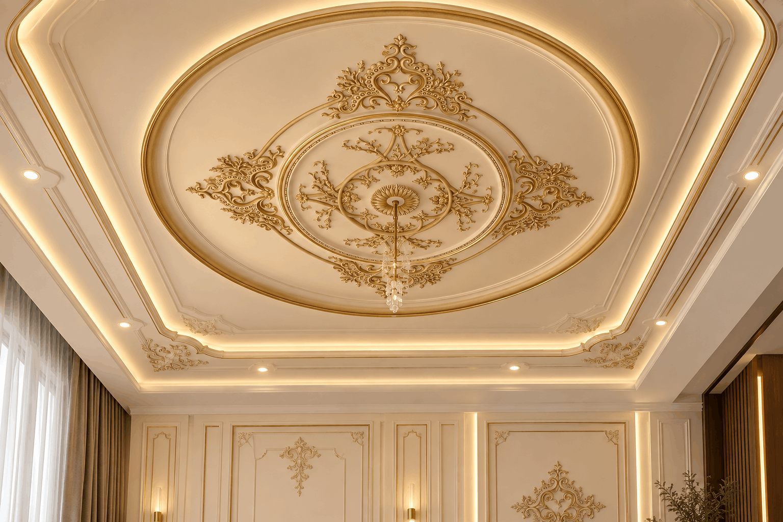 Decorative gypsum ceiling medallion crafted by ArtCastle