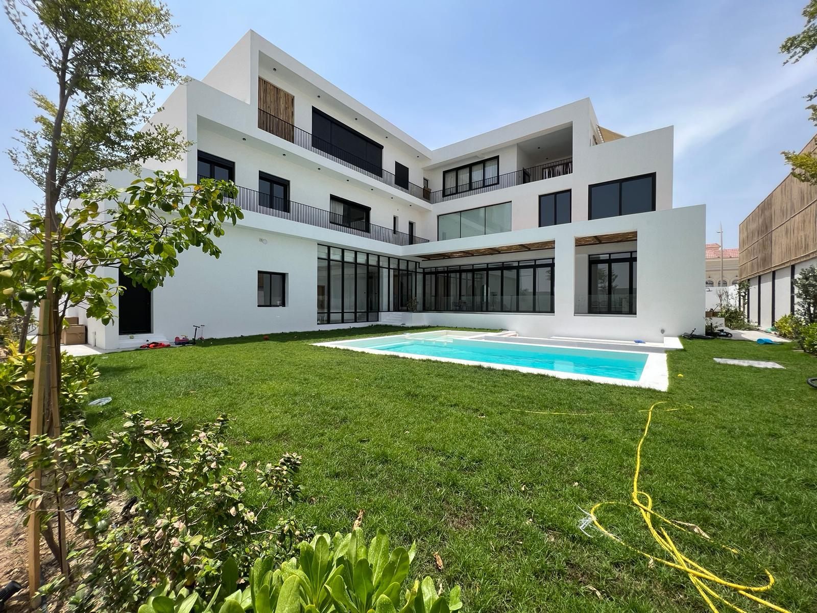 Completed modern villa with garden and swimming pool