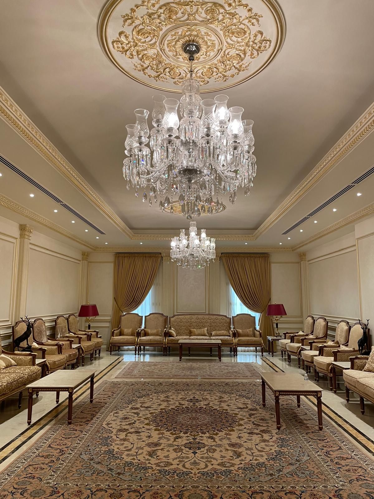 Finished majlis with statement chandelier